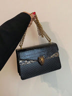 Women's Crocodile Pattern Vintage Chain Square Bag shein