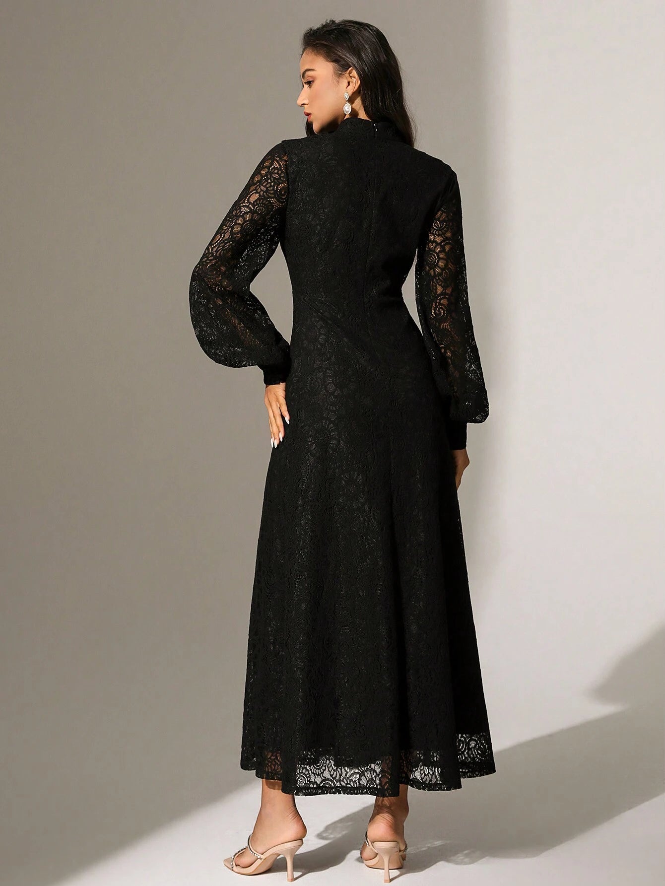 Anewsta Women's Long Sleeve Lace Dress shein