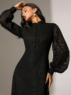 Anewsta Women's Long Sleeve Lace Dress shein