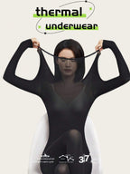 2 Pcs Women's Seamless Ultra-Thin Thermal Underwear - Soft & Comfy Long Sleeve Round Neck Top shein