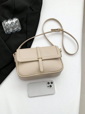 Lightweight,Business Casual Vintage Design Flap Square Bag