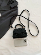 1pc Mini Solid Color Pu Flip Cover Magnetic Closure Top Single Handle Shoulder Strap Adjustable, Fashionable & Versatile Handbag shein