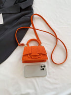 1pc Mini Solid Color Pu Flip Cover Magnetic Closure Top Single Handle Shoulder Strap Adjustable, Fashionable & Versatile Handbag shein