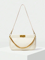 MOTF PREMIUM WOMEN'S COLOR BLOCK CHAIN SHOULDER BAG shein