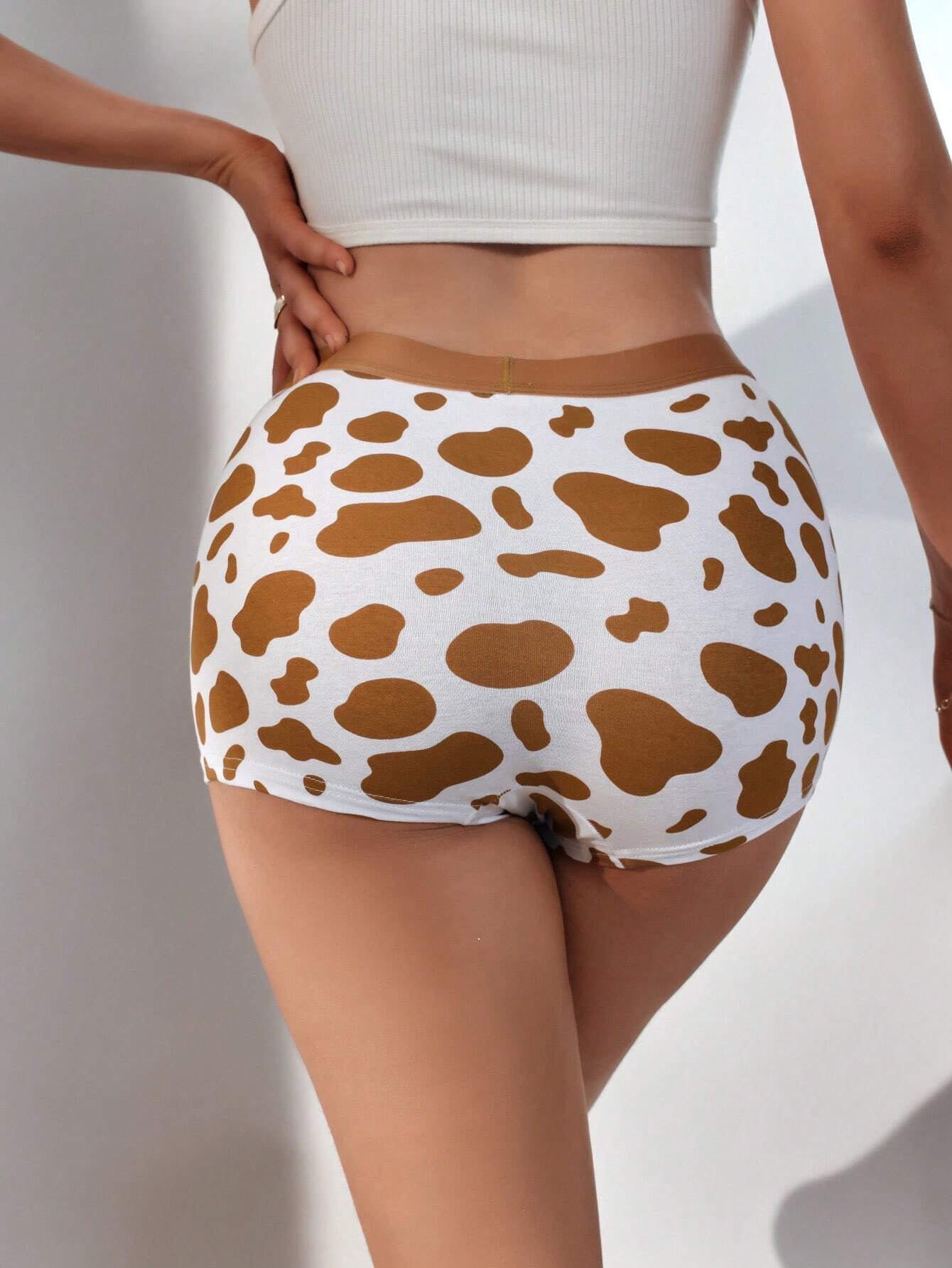 Cow Print Skinny Boyshorts shein