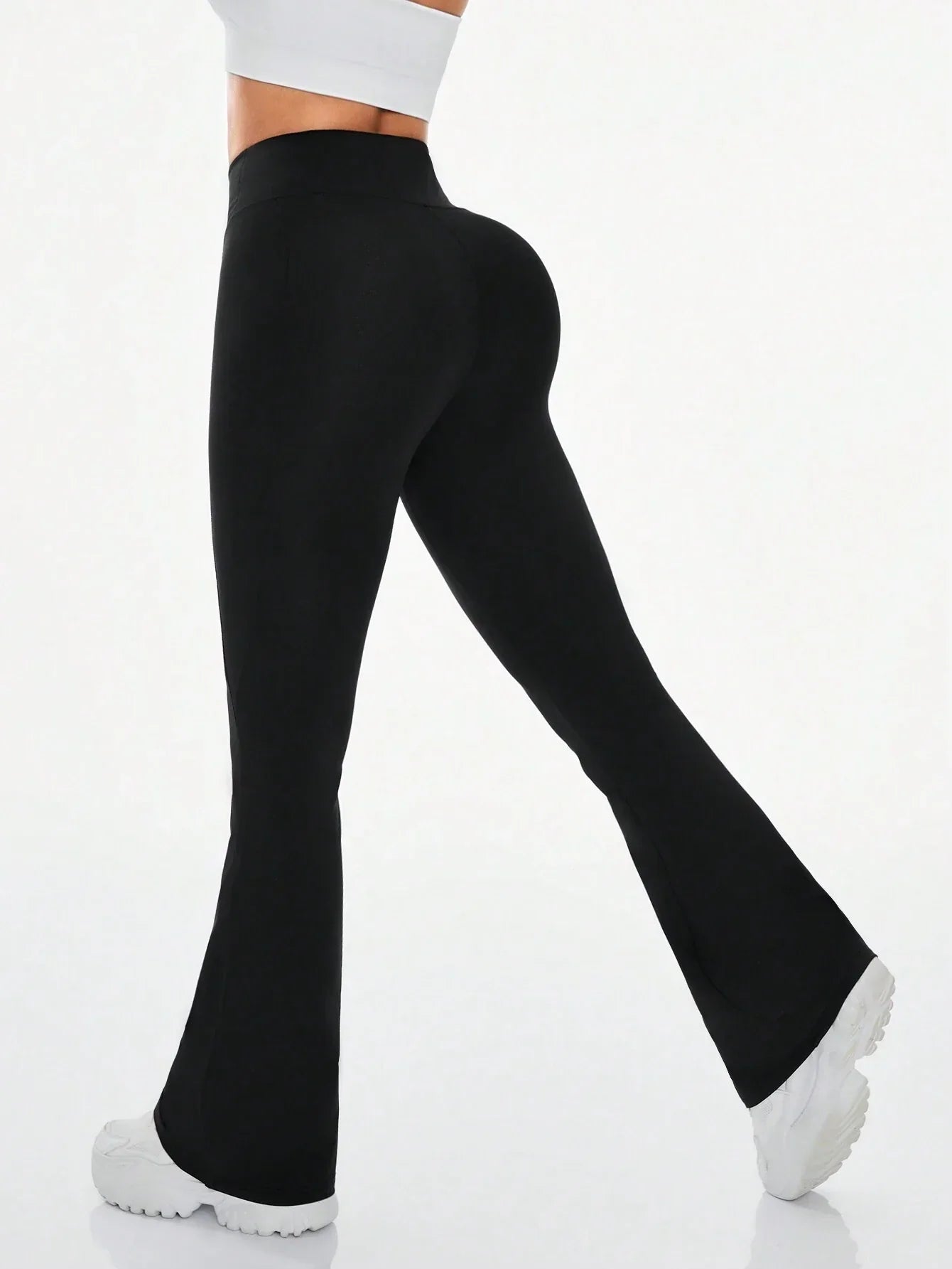 Daily&Casual Women's Solid Color Flare Activewear Pants shein