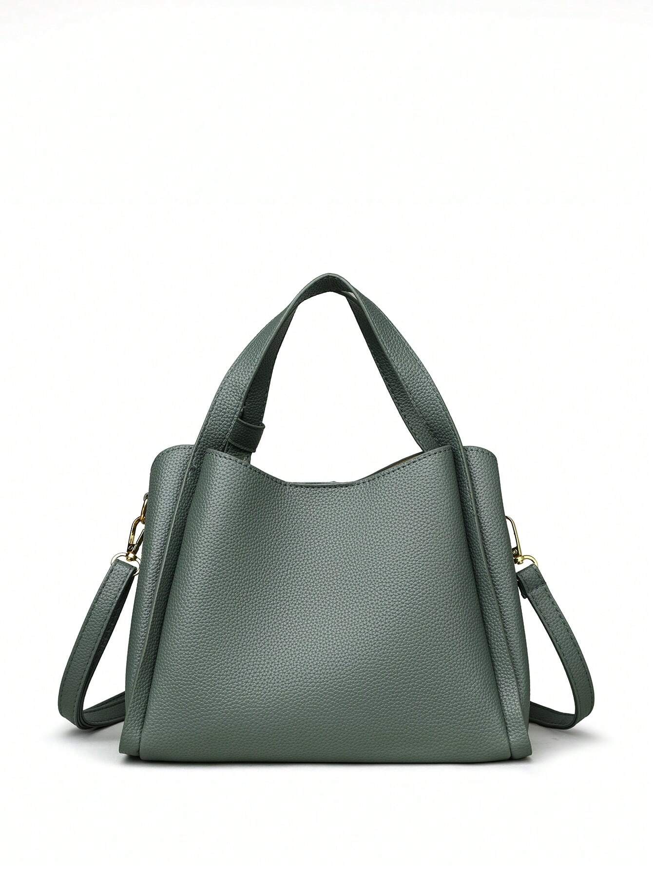 1pc Solid Color Handheld Bucket Bag shein
