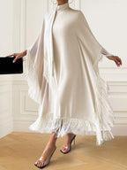 Privé Loose Fit High Neck Dress With Tassel Hem shein