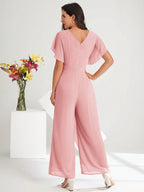 Clasi Women's Solid Color Wrap Tie Jumpsuit shein