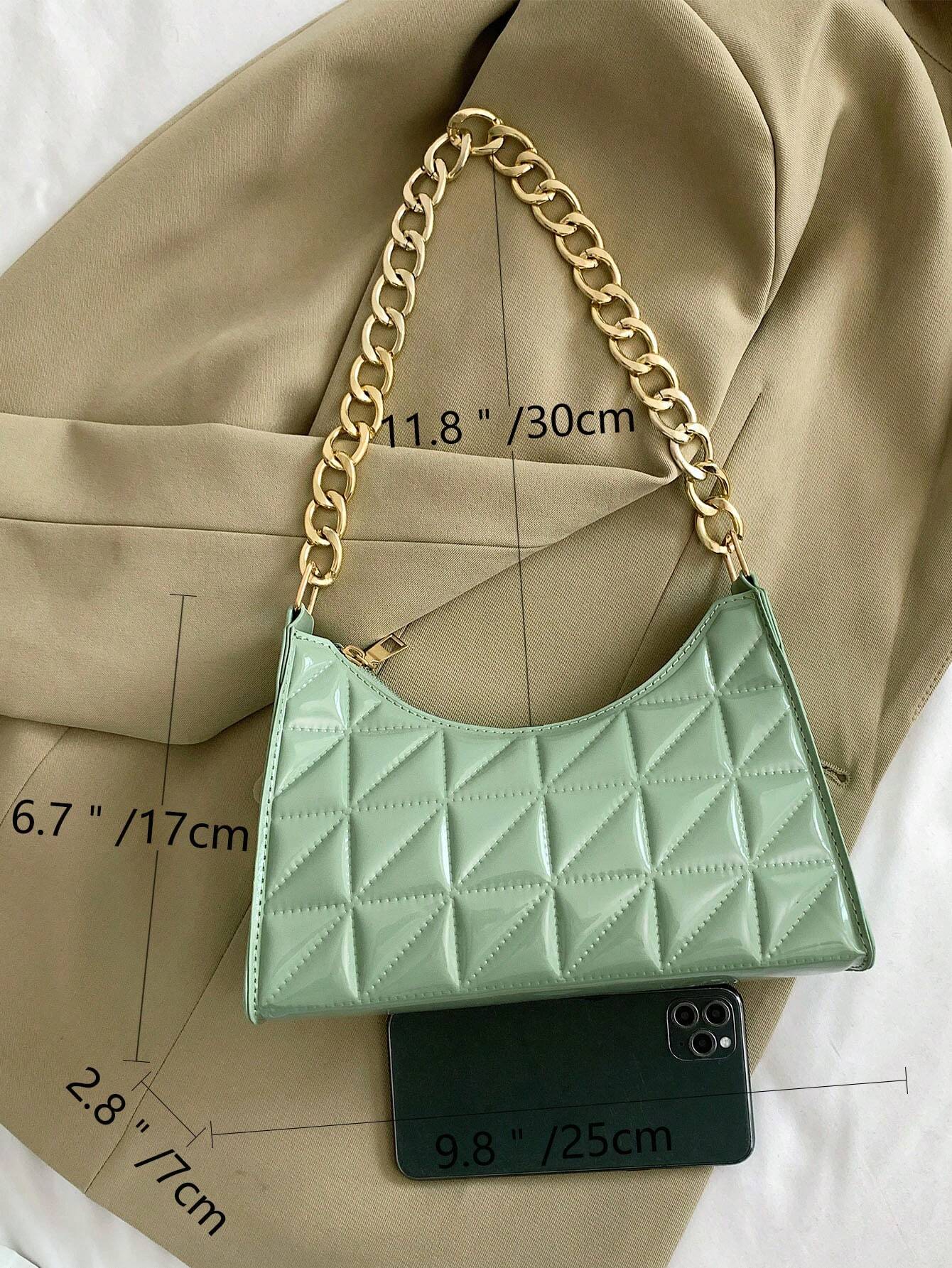 Quilted Detail Chain Bag shein
