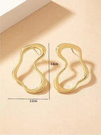 2pcs Geometric Metallic Stud Earrings shein
