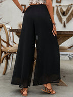 Unity Women's Solid Color Casual Wide Leg Long Pants shein