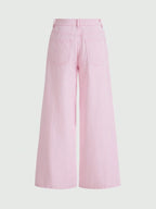 ROMWE Kawaii Lace Up Front Wide Leg Jeans shein