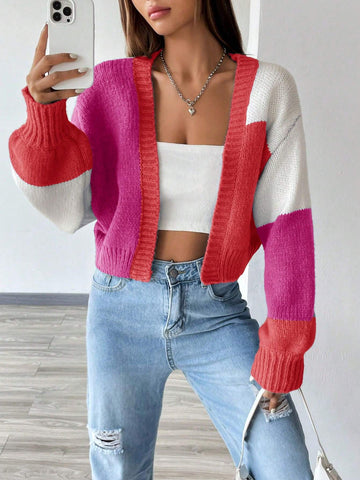 MOOSTA Colorblock Drop Shoulder Duster Cardigan