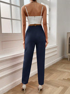 Essnce Plicated Detail Carrot Pants shein