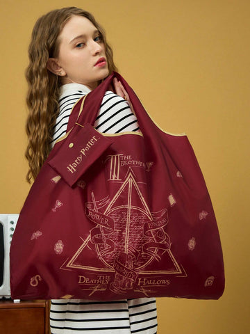 Letter & Harrypotter Deathly Hallows Geo Graphic Tote Bag