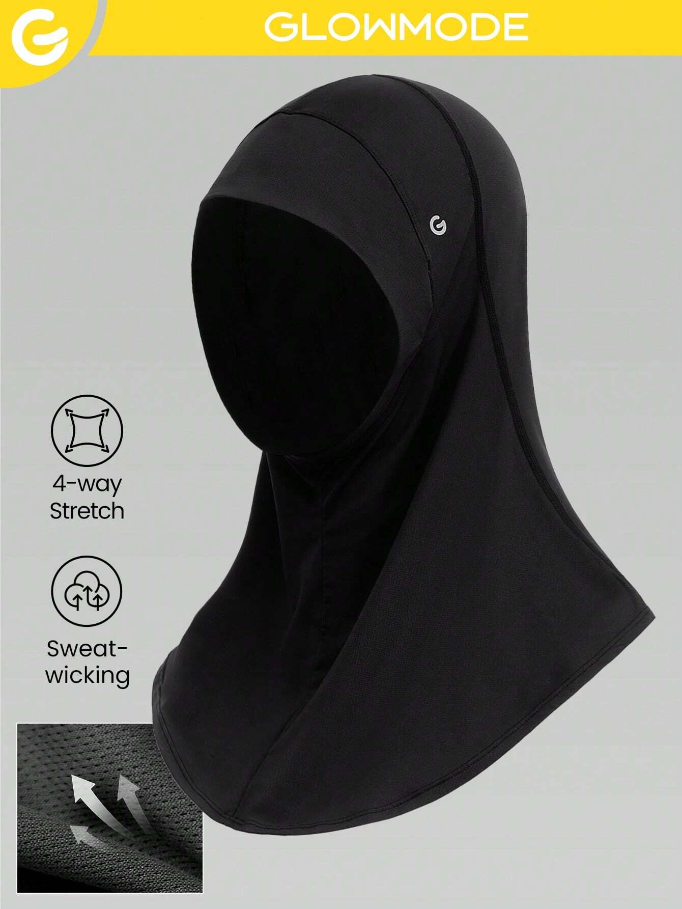 GLOWMODE Breathable Mesh Hood Hijab With Silicone Logo Running Workout Daily Casual shein