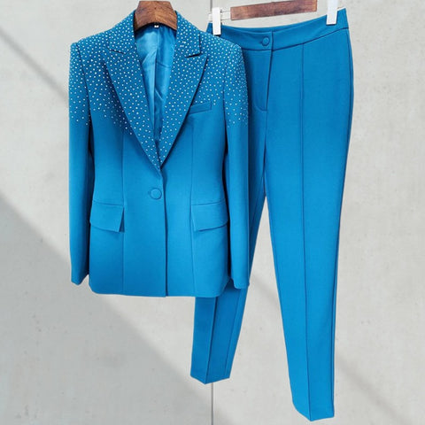 AZ crystal embellished blazer & Pants Set shopareejzainab