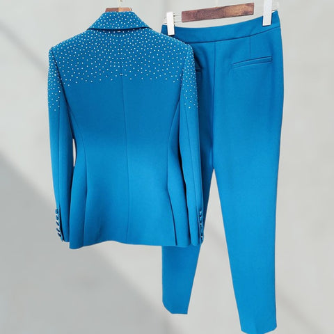 AZ crystal embellished blazer & Pants Set shopareejzainab