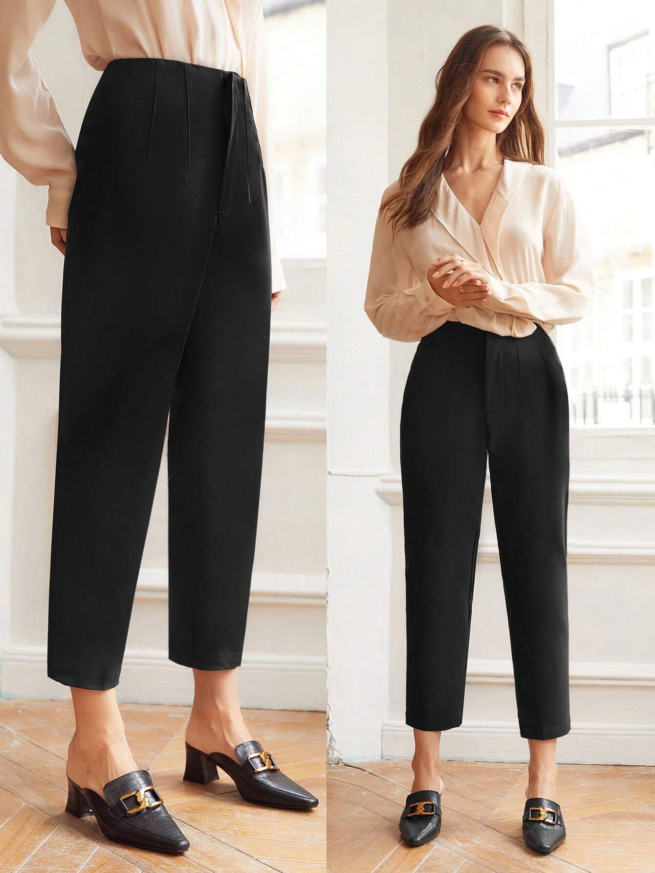 MOTF PREMIUM TAPERED CROPPED PANTS shein