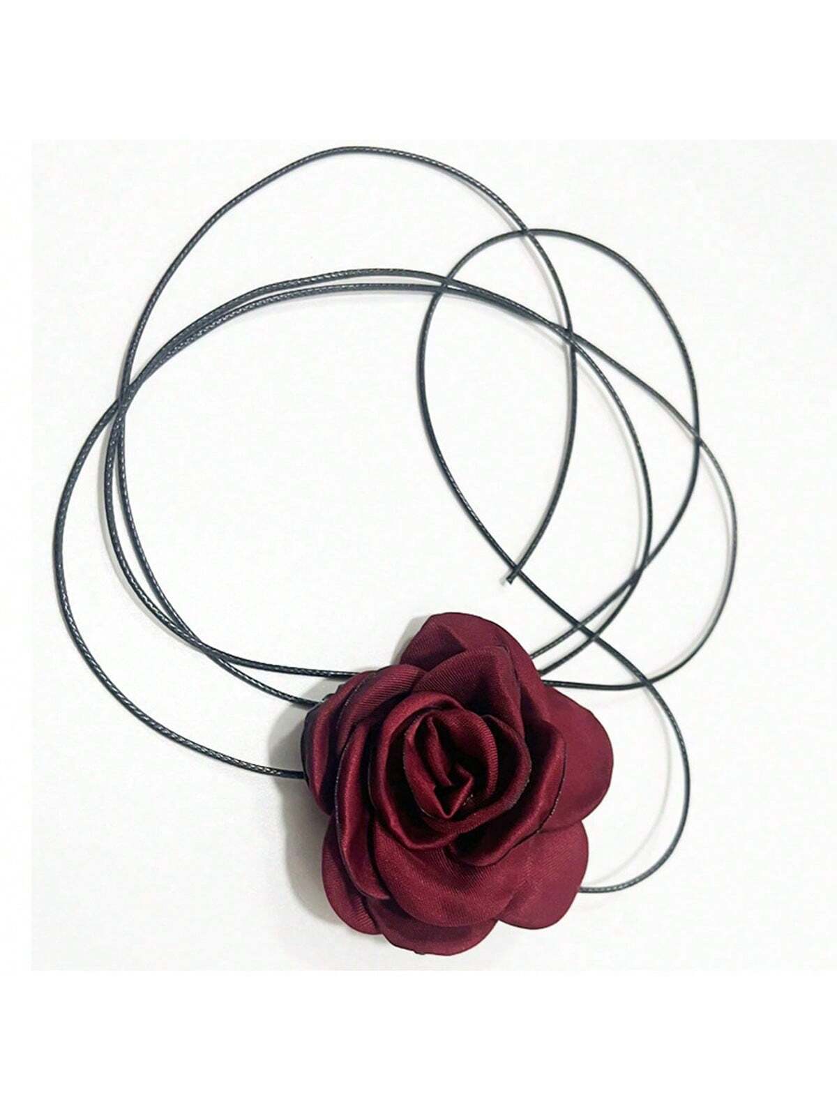 1pc Women's Creative Handmade Rose Flower Necklace shein