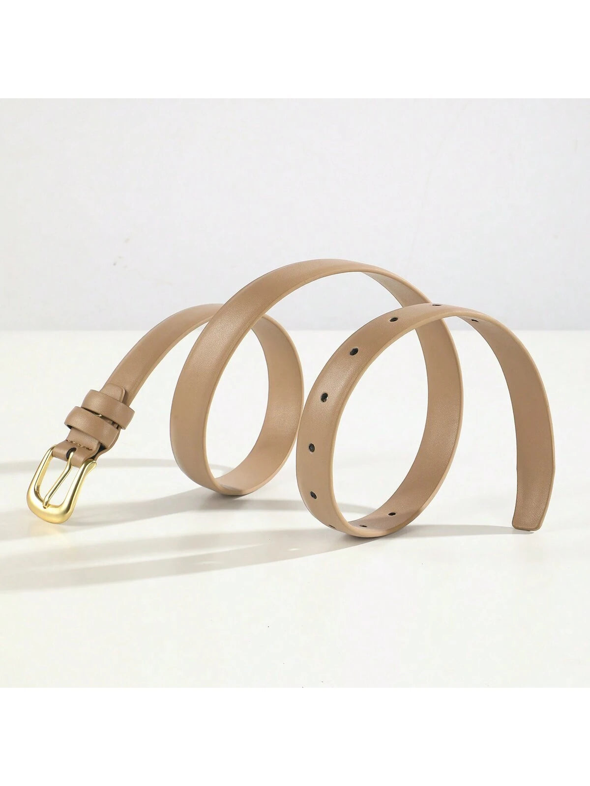 1pc Ladies' Casual Decoration Jeans With Fashionable Belt shein