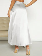 Privé High Waist Satin Skirt shein