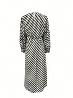 Botanical Print Lantern Sleeve Dress shein