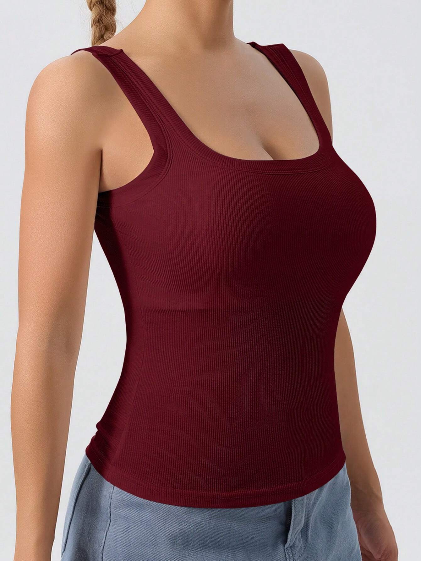 1pc Women's Casual Tank Top With Removable Chest Padding shein