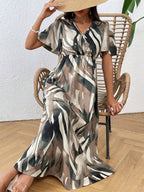 VCAY Women'S Colorblock Printed Summer Dress Shein