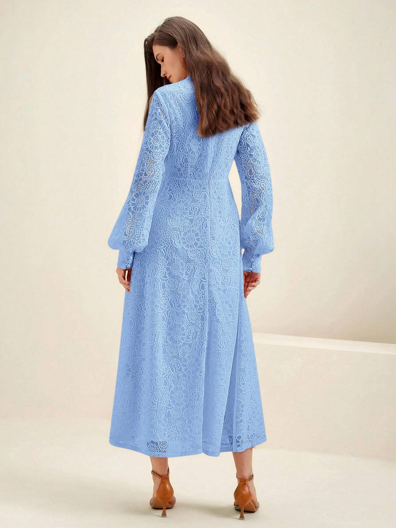 Anewsta Women's Long Sleeve Lace Dress shein