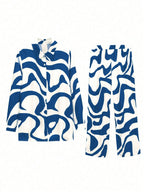 LUNE Women Random Print Long Sleeve Top And Pants Set shein