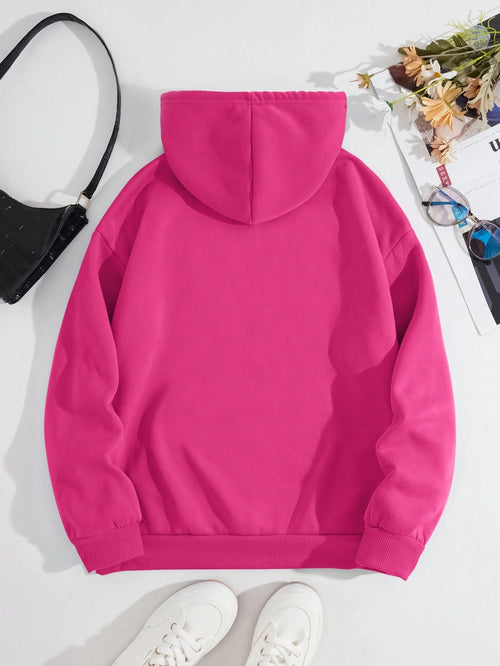 LUNE Women Fashionable Hooded Basic Sweatshirt shein