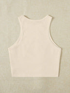 EZwear Women's Cherry Pattern Casual Simple Slim Fit Crop Tank Top shein