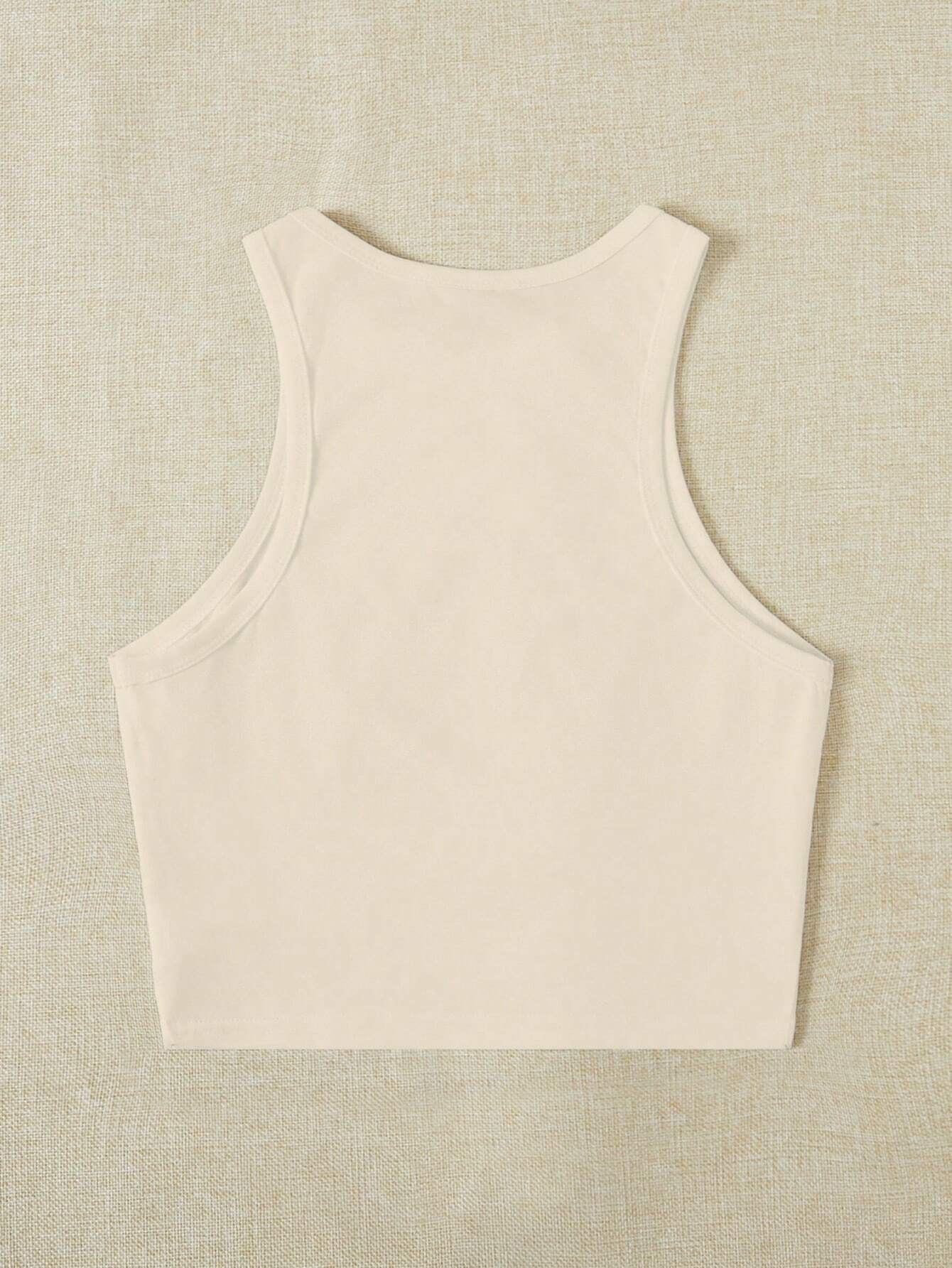 EZwear Women's Cherry Pattern Casual Simple Slim Fit Crop Tank Top shein