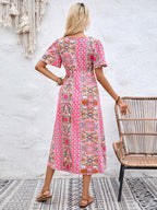VCAY Women'S Colorblock Printed Summer Dress Shein