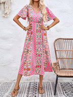 VCAY Women'S Colorblock Printed Summer Dress Shein