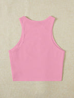 EZwear Women's Cherry Pattern Casual Simple Slim Fit Crop Tank Top shein