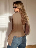 Essnce Lettuce Hem Long Sleeve T-Shirt shein