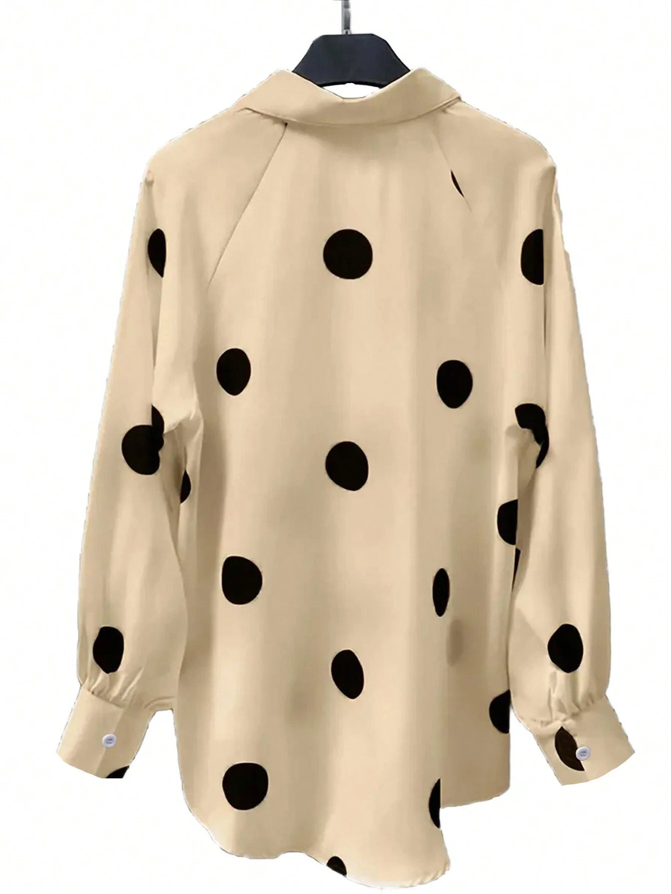 Essnce Polka Dot Print Long Sleeve Shirt shein