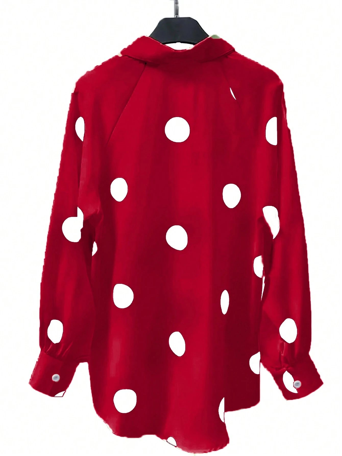 Essnce Polka Dot Print Long Sleeve Shirt shein