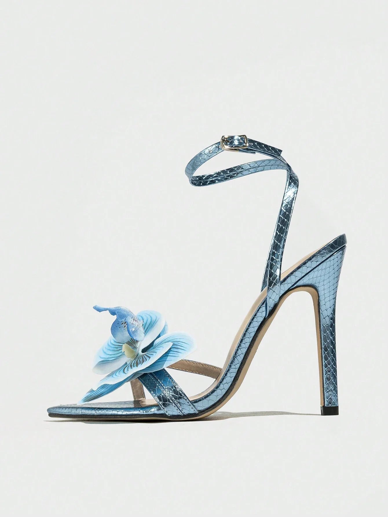 Eye-Catching Orchid Nude Strap Elegant Light Blue Sandals shein