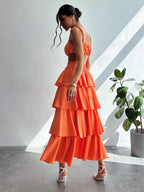Priv� Women Summer Pleated Bust Tank Top Tower Skirt Half-Body Skirt shein