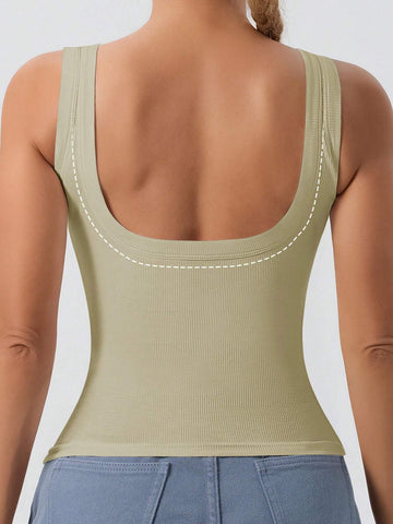 1pc Women's Casual Tank Top With Removable Chest Padding shein