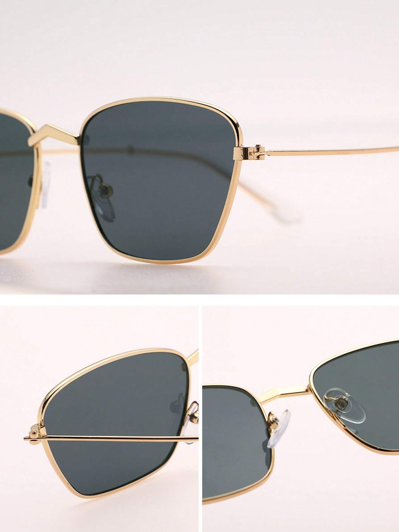 1pc Geometric Metal Modern Simple Style Women UV Protection Sunglasses