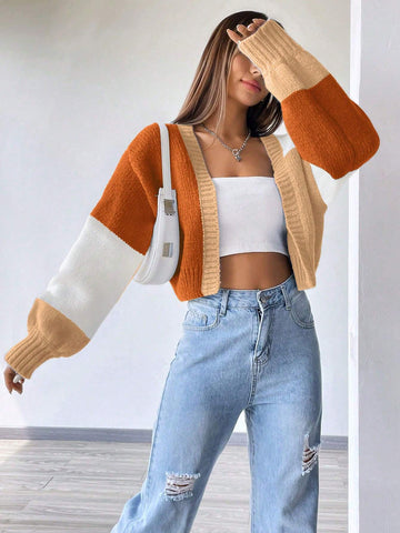 MOOSTA Colorblock Drop Shoulder Duster Cardigan