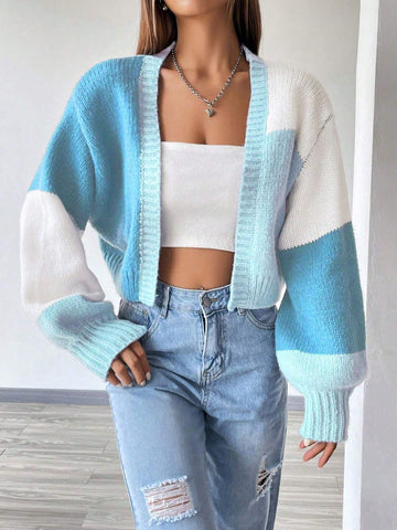 MOOSTA Colorblock Drop Shoulder Duster Cardigan