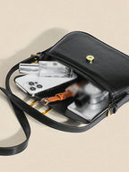 Fashion PU Leather Shoulder Bag shein