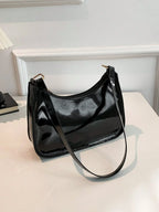 Fashion Women Handbag PU Leather Solid Color Casual Shoulder Bag With Texture shein