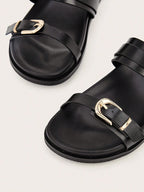 Metal Buckle Flat Sandals shein